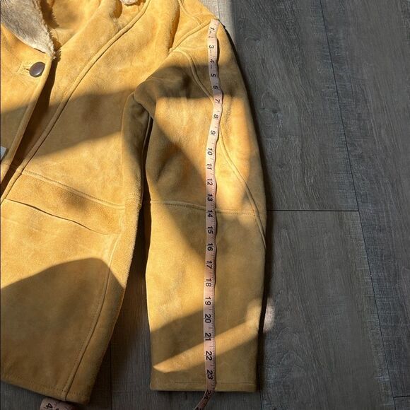 Reformation Veda LucaTan Suede Shearling Coat Jacket Size Small - Picture 8 of 8